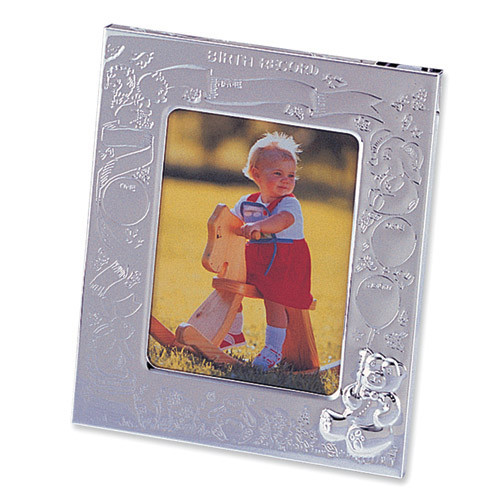 Silver-plated Birth Record 3 x 4 Inch Picture Frame GL611