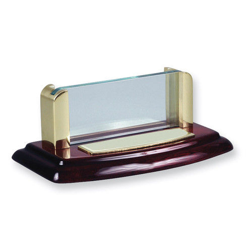 Wood and Acrylic Business Card Holder Desk Accessory GL7734