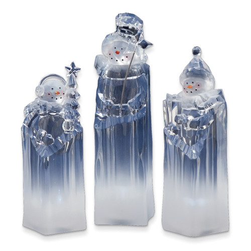 3-Piece Acrylic Snowman Ice Figurine Set GM10541