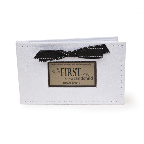 First Grandchild White Faux Suede (32-4x6) Brag Book GM11410