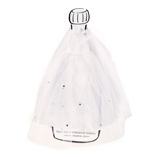 White Satin and Tulle Bride Wine Bottle Cover GP6812