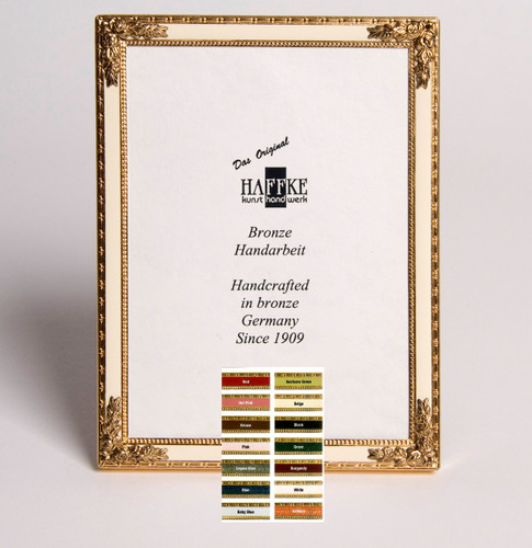 Haffke Bronze Enamel Picture Frame with Rose 2.5 x 3.5 Inch
