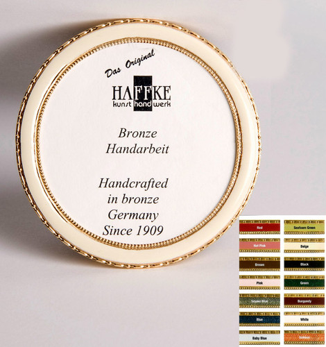 Haffke Bronze Enamel Round Picture Frame without Rose 3 Inch