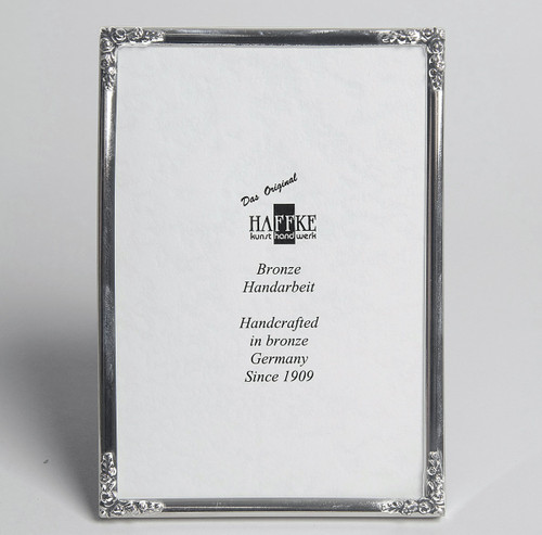 Haffke Silver with Rose Picture Frame 4 x 6 Inch