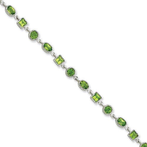 Peridot Bracelet Sterling Silver QX615PE