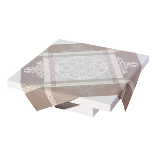 Le Jacquard Francais Azulejos Grey Small Square Tablecloth 47 x 47 Inch