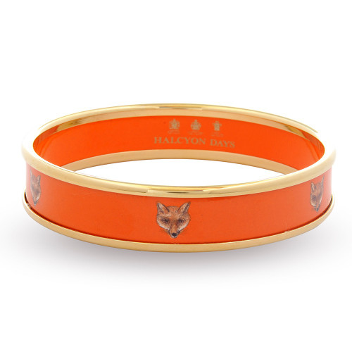 Halcyon Days 1Cm Fox Head On Orange Push On Bangle Medium