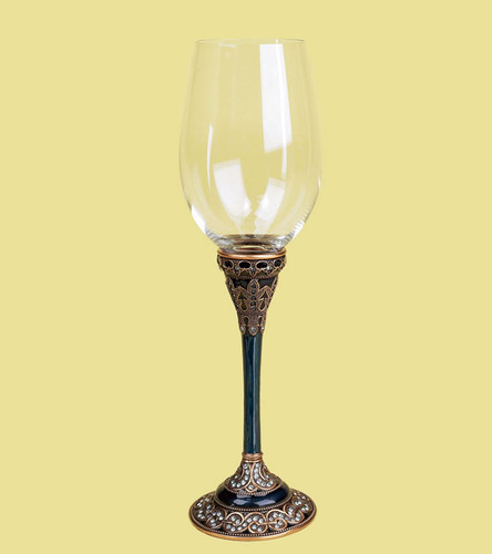 Edgar Berebi Alexandria China Blue Sapphire Water Wine Champagne Stem