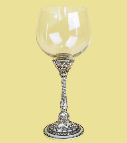 Edgar Berebi Devonshire Pearl Silver Plate Water Wine Champagne Stem
