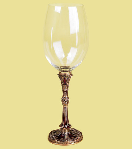 Edgar Berebi City Of X'Ian Wine Water Champagne Gold Plate Stem Glass