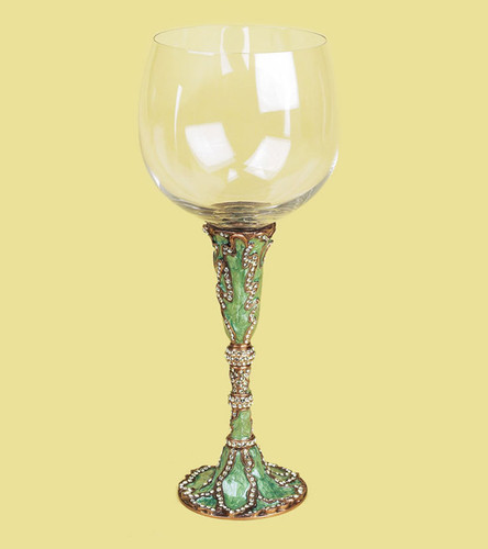 Edgar Berebi Geneva Celadon Jonquil Gold Plate Water Wine Champagne Stem