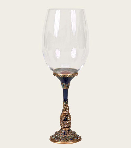 Edgar Berebi Cannes Rose Fucshia Blue Zircon Gold Plate Water Wine Champagne Stem