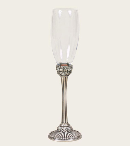 Edgar Berebi Dresden Moonlight Matte Silver Water Wine Champagne Stem