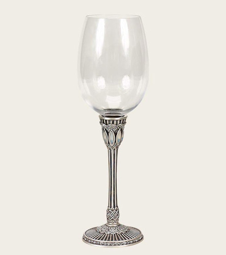 Edgar Berebi Genoa Opal Matte Silver Plate Water Wine Champagne Stem