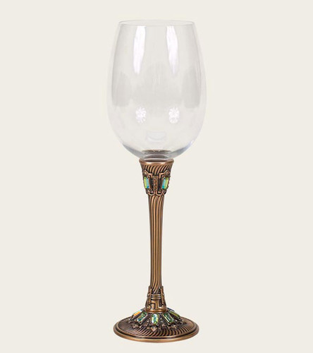Edgar Berebi Florence Peridot Gold Plate Water Wine Champagne Stem