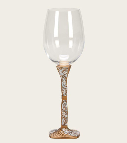 Edgar Berebi Antwerp Pearl Crystal Gold Plate Water Wine Champagne Stem