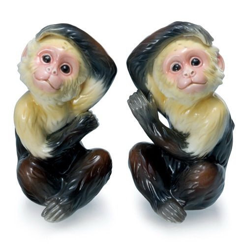 Franz Porcelain Jungle Fun Monkey Salt & Pepper Shakers FZ02075