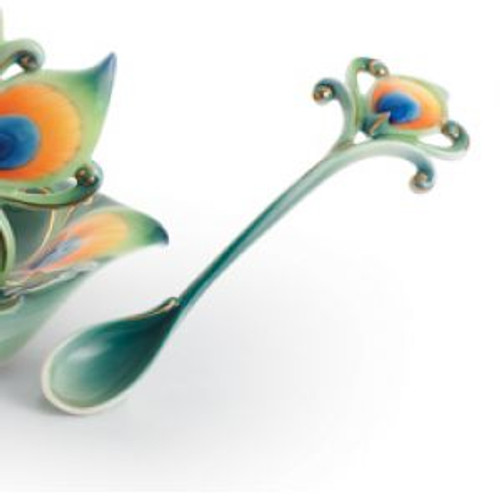 Franz Porcelain Peacock Splendor Spoon FZ01206