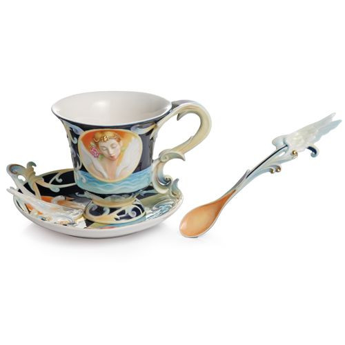 Franz Porcelain Prima Ballerina Cup Saucer Spoon Set FZ02134