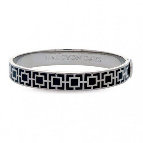 Halcyon Days 10Mm Mosaic Bangle Bracelet Black Palladium