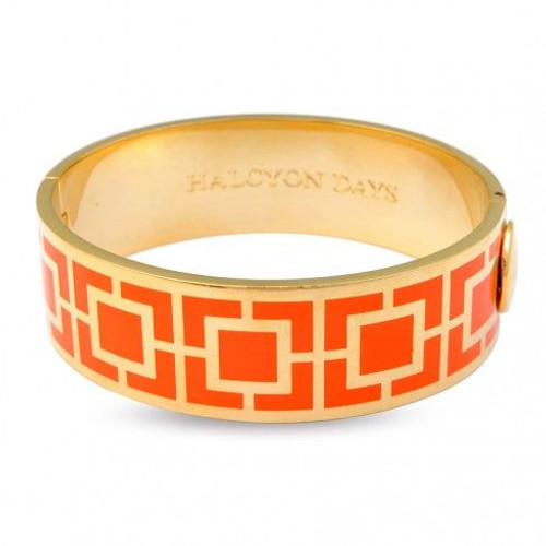 Halcyon Days 20Mm Maya Bangle Bracelet Orange Gold