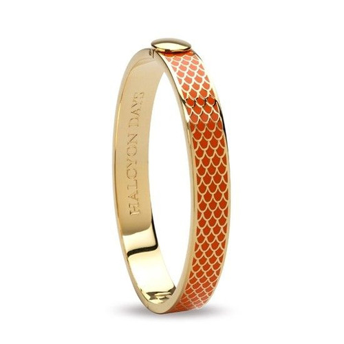 Halcyon Days Bangle 1Cm Salamander Orange & Gold