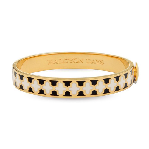 Halcyon Days D.H Bangle 1Cm Agama Black Cream Gold