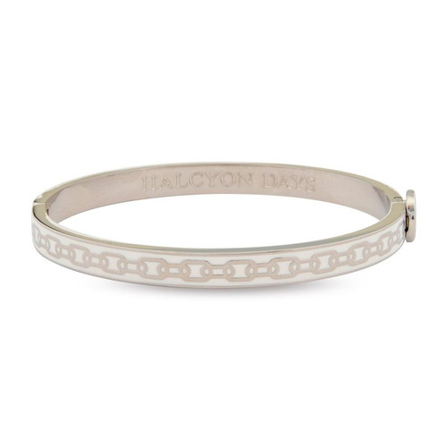 Halcyon Days Dh.6Mm Bangle Mini Chain Cream Palladium