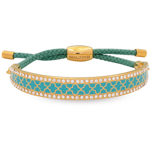 Halcyon Days Agama Sparkle Turquoise Gold 1cm Friendship Bangle