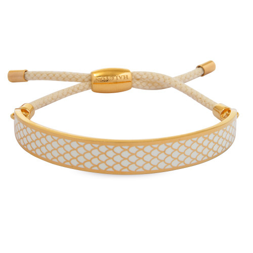 Halcyon Days Salamander Cream Gold 1cm Friendship Bangle