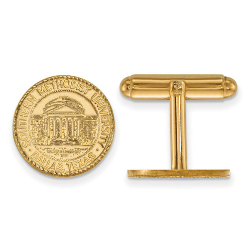 Southern Methodist University Crest Cufflinks Gold-plated Silver GP021SMU