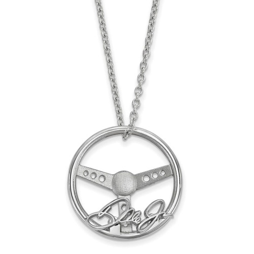 Large Steering Wheel with Dale Jr. Signaturewith 18 Inch Silver Chain Necklace Sterling Silver NAS03688PC