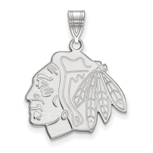 Chicago Blackhawks Large Pendant Sterling Silver SS004BLA