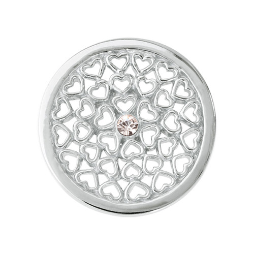 Nikki Lissoni Hearts All Over Silver-Plated 23mm Coin C1016SS