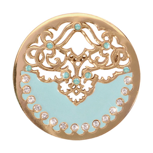 Nikki Lissoni Blue Velvet Gold-Plated 33mm Coin C1139GM