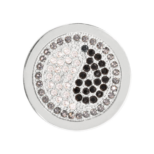 Nikki Lissoni Sparkling Yin Yang Silver-Plated 23mm Coin C1154SS