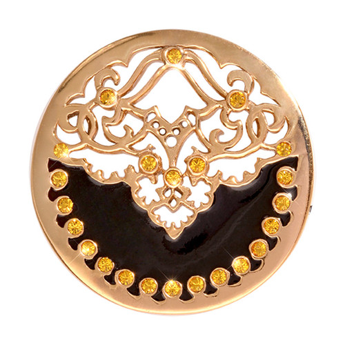 Nikki Lissoni Black Velvet Gold-Plated 33mm Coin C1159GM