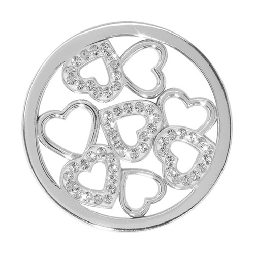 Nikki Lissoni Sparkling Hearts Silver-Plated 33mm Coin C1236SM