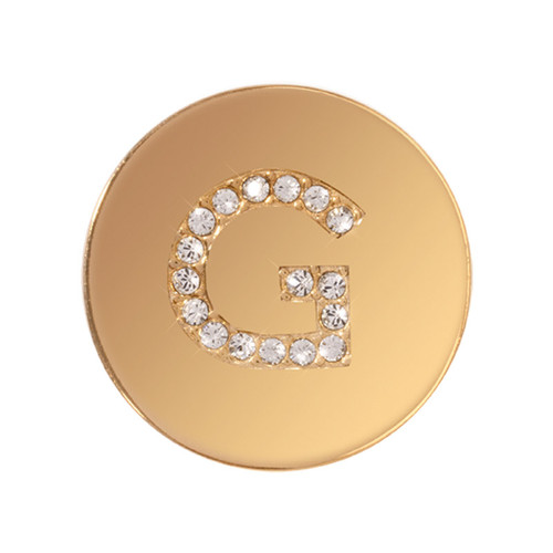 Nikki Lissoni Sparkling Letter Initial G Gold-Plated 23mm Coin C1262GSG