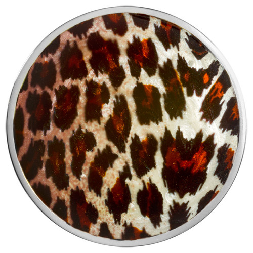 Nikki Lissoni Leopard Print Silver-Plated 43mm Coin C1444SL