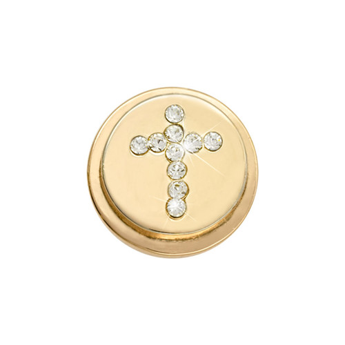 Nikki Lissoni Gold-Plated Sparkling Cross Coin That Fits S Rings MPN: RC2014G EAN: 8718819234203