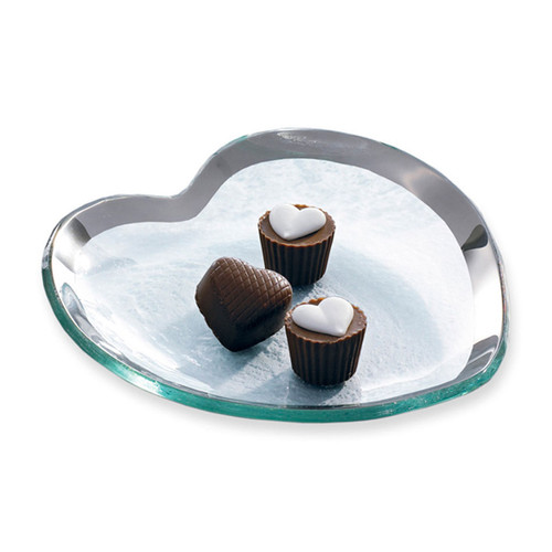Annieglass Hearts Plate 7 Inch - Platinum MPN: CSH102P