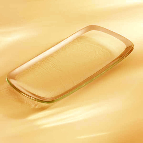Annieglass Gold Roman Antique Relish Tray 9 x 4 Inch