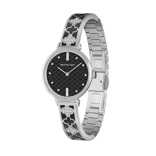 Halcyon Days Agama Sparkle Bangle Watch Black Palladium