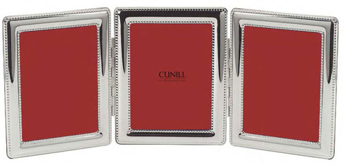 Cunill Beaded Triple 2 x 3 Inch Picture Frame - Silverplated