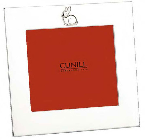 Cunill Blue Bunny Square 4 x 4 Inch Picture Frame - Sterling Silver