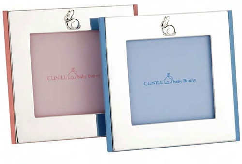 Cunill Bunny 4 x 4 Inch Blue Wood Picture Frames - Silverplated