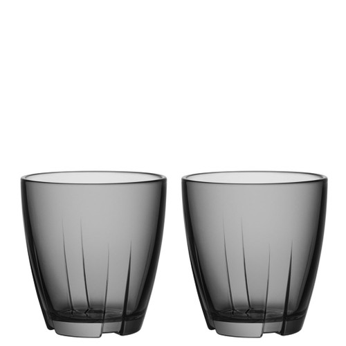 Kosta Boda Bruk Tumbler Smoke Grey Small Pair