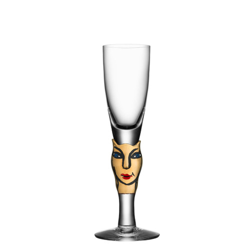Kosta Boda Open Minds Shot Glass 30Th Anniversary Black 14 Carat Gold