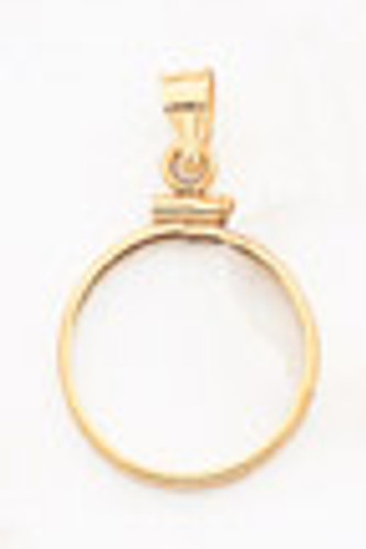 1 oz Mounted Panda Coin Screw Top Coin Bezel 14k Gold BP10/1PC